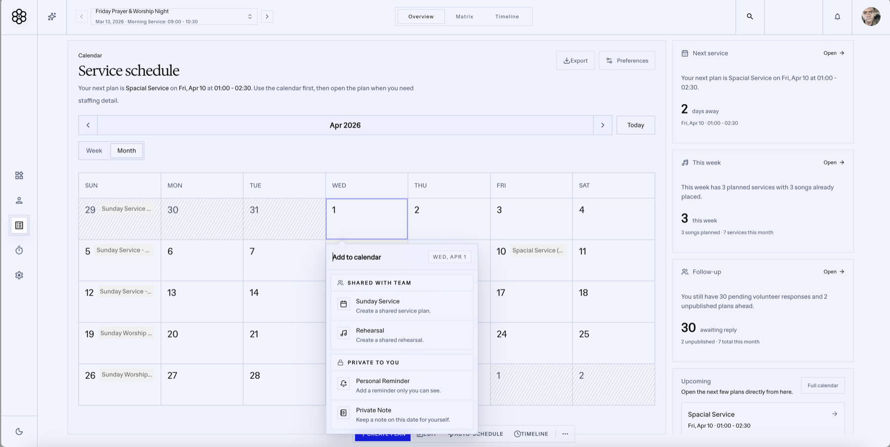 CHOS services readiness overview